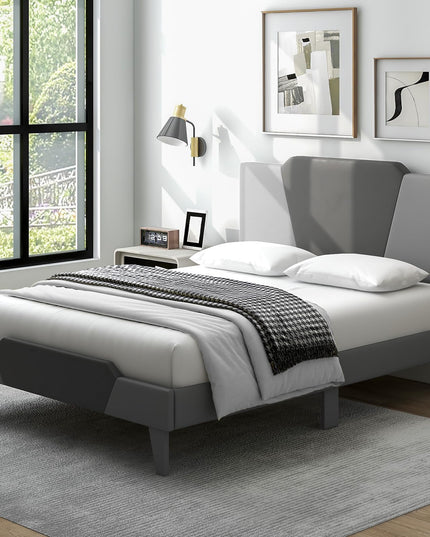 Giantex Velvet Upholstered Bed Frame with Headboard