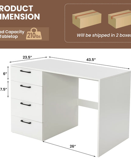 Giantex Computer Desk with 4 Large Drawers