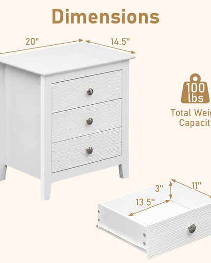 Table d'appoint compacte pour canapé Giantex 22" avec tiroirs de rangement