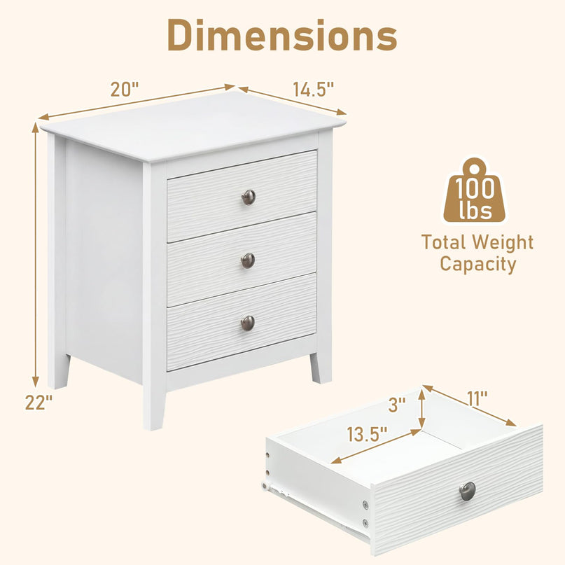 Table d'appoint compacte pour canapé Giantex 22" avec tiroirs de rangement