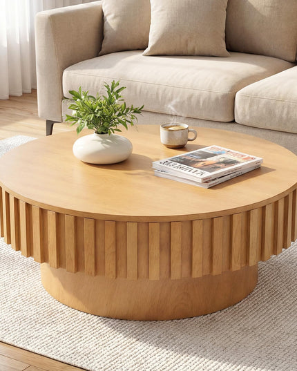 Table basse ronde Giantex avec rangement pour petits espaces de salon