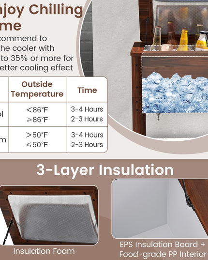 Giantex Wooden Patio Cooler