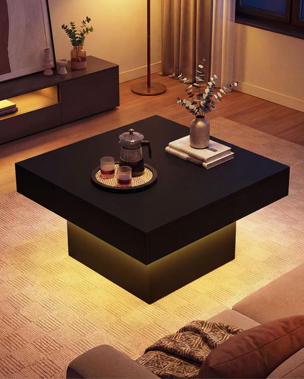 Giantex Table basse carrée à LED avec télécommande