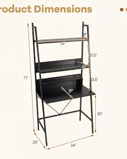 Giantex 3-Tier Ladder Computer Desk for Small Spaces