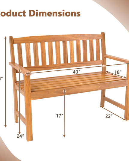 Giantex 2 Person Outdoor Bench w/Ergonomic Backrest