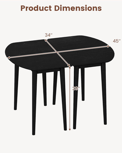 Giantex Dining Table Set with 2 Half-Round Dinner Tables for 4-6