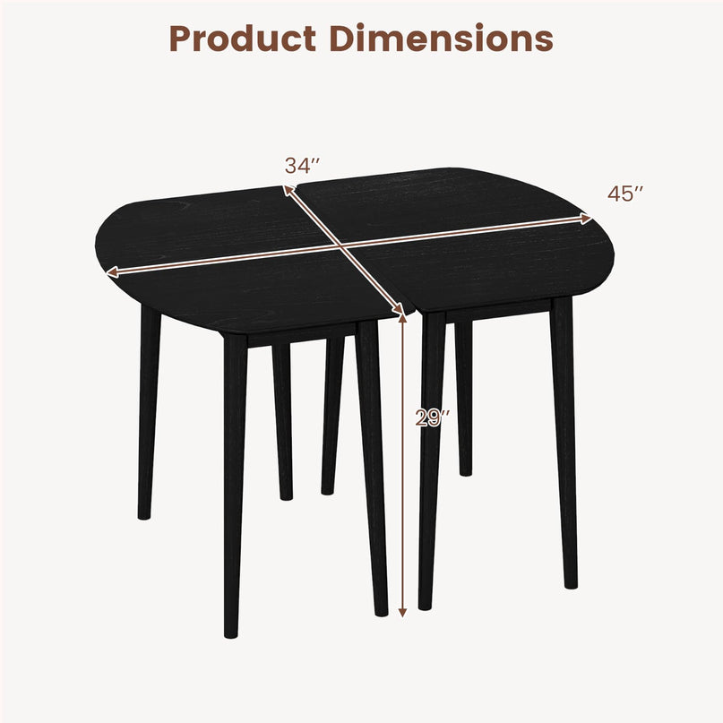 Giantex Ensemble table de salle à manger avec 2 tables demi-rondes pour 4-6 personnes