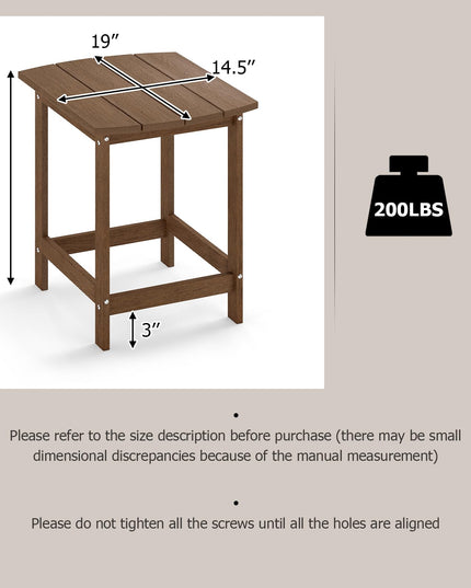 Giantex 18” Side Table Outdoor Small Patio Table Adirondack Table