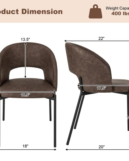 Giantex Dining Chairs, Upholstered Accent Chairs w/High-Density Sponge Cushion