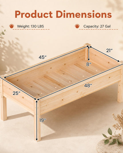 GIANTEX 48" Raised Garden Bed with Drainage Holes & Slotted Corner Posts (1/2)