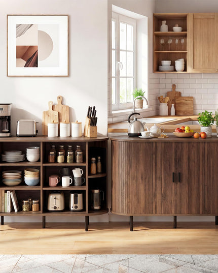 Giantex 47'' Fluted Sideboard Buffet Cabinet with Tambour Sliding Doors
