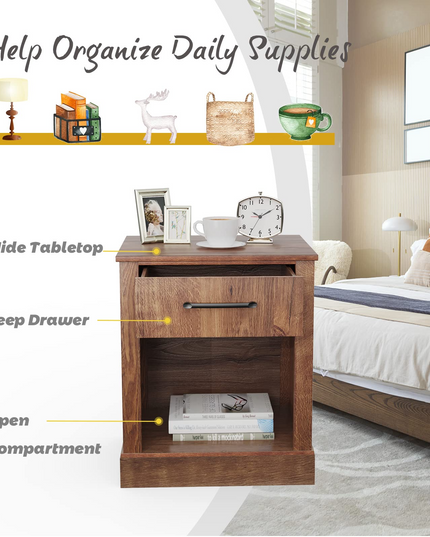 Wooden Sofa Side Table for Bedroom Office Study