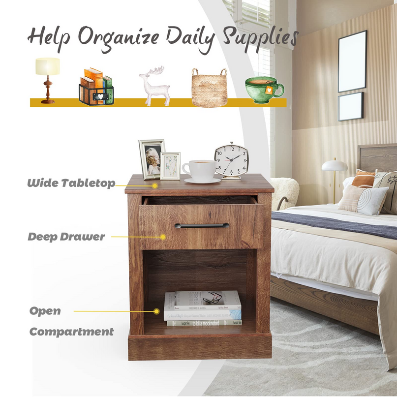 Wooden Sofa Side Table for Bedroom Office Study