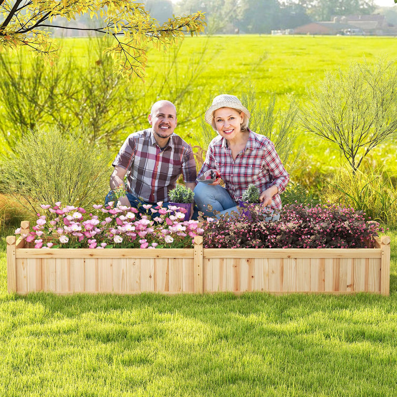 Giantex 89”x23.5”x16” Divisible Planter Box Planting Bed with Corner Drainage