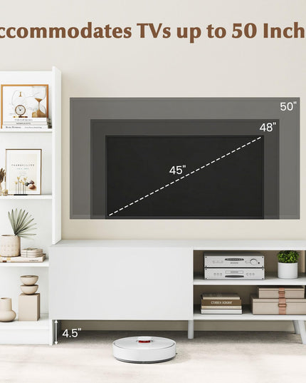 Giantex Book Shelf TV Stand for 50 Inch TV L-Shaped Entertainment