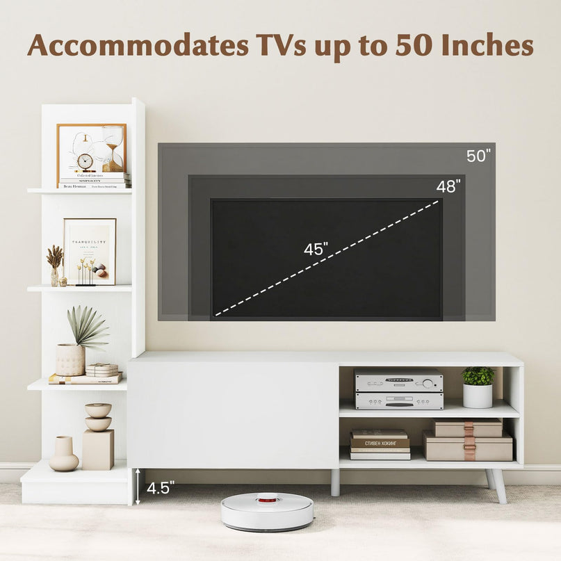 Giantex Book Shelf TV Stand for 50 Inch TV L-Shaped Entertainment