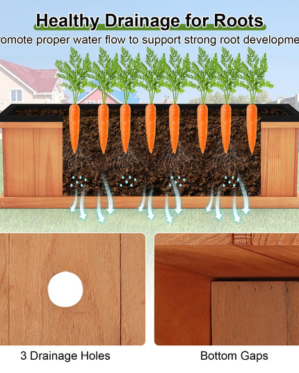 Giantex Outdoor Raised Garden Bed Set of 1/2 (28” x 10” x 10” )