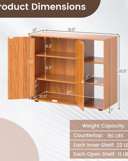 Giantex Wood Shoe Cabinet with Doors for Entryway