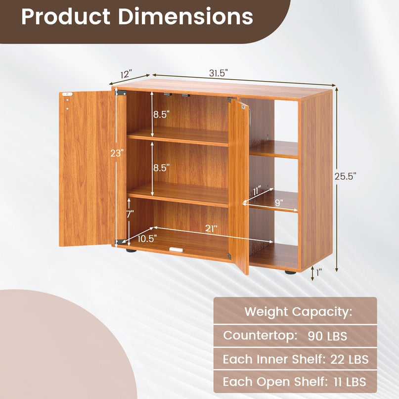 Giantex Wood Shoe Cabinet with Doors for Entryway