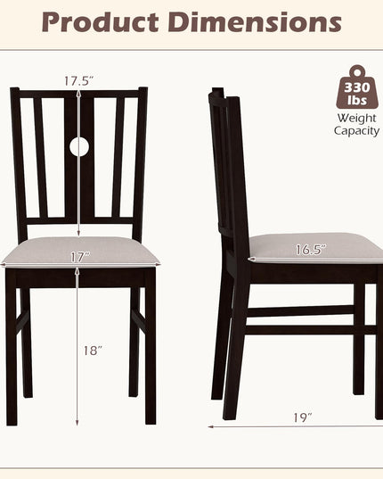 Giantex Upholstered Rubber Wood Dining Chairs Set of 2/4