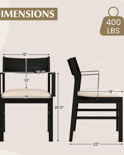 Dining Chairs Set of 2 or 4, Accent Armchairs with Padded Seat