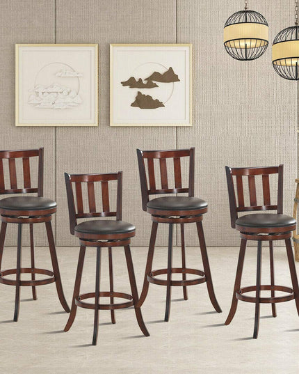 Bar Stools Set of 2 or 4, Counter Height Dining Chair, Fabric Upholstered 360 Degree Swivel