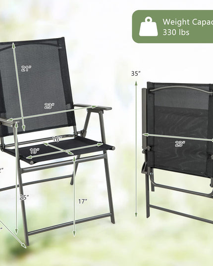 Patio Folding Chairs Set - Giantex