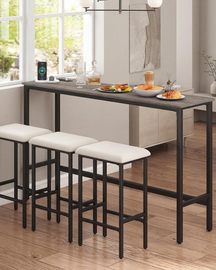 Giantex 4 Piece Bar Table and Chairs Set with Power Outlet