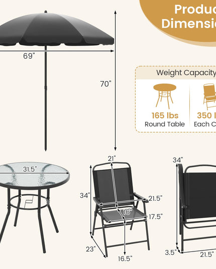 Giantex 6 Pieces Outdoor Dining Set for Lawn