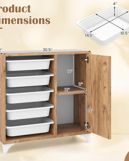 Giantex Buffet Cabinet Sideboard with Plastic Storage Drawer for Kitchen Living Room