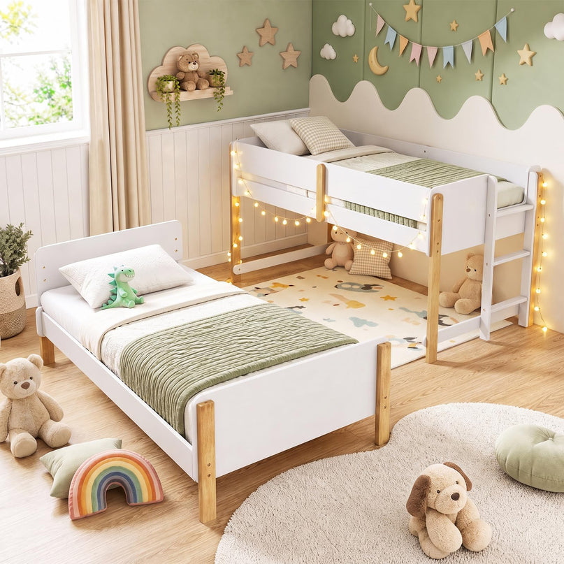 Giantex Twin Over Twin Bunk Bed with Ladder