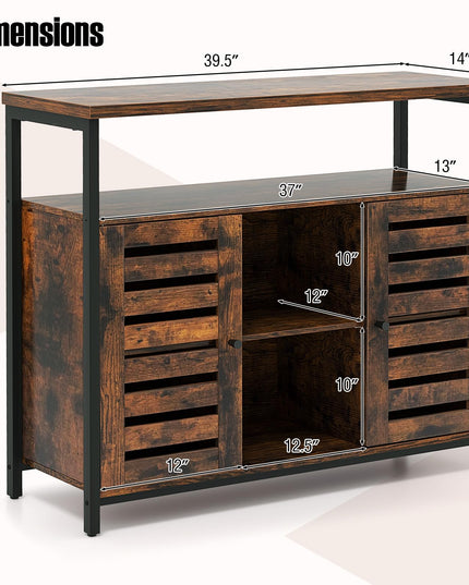 Giantex Buffet Cabinet, Kitchen Sideboard with 2 Storage Cupboards, Open Shelves, 2 Cubes, Anti-Tipping Kits