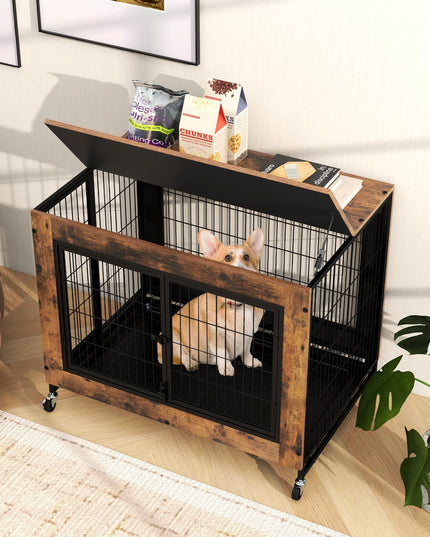 Giantex Dog Crate Furniture with Wheels