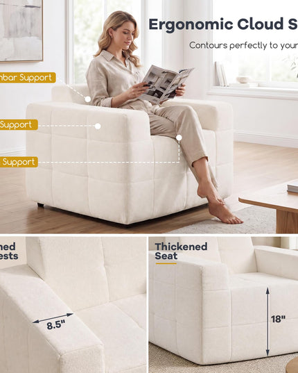 GIANTEX Boneless Single Sofa Chair with Terry Cloth Upholstery