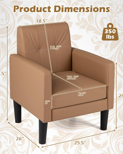 Giantex Modern Accent Chair with Removable Seat Cushion