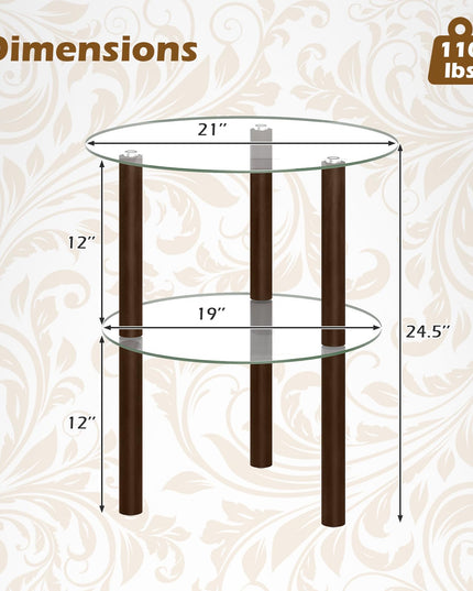 Giantex Round End Table for Living Room Bedroom Home Office