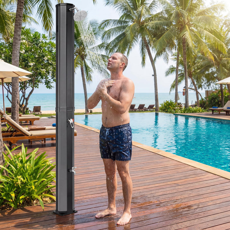 Giantex 7.5 FT 15.9 Gallon Solar Heated Outdoor Shower