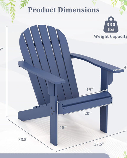 Giantex Acacia Wood Adirondack Chair Set of 1/2/4, Outdoor Fire Pit Chair with 105° Inclined Seat