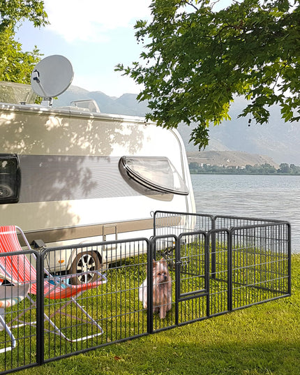Giantex Dog Playpen Outdoor 24" H - 8/16 Panels Metal Pet Fence for Puppies Small Dogs, Portable Dog Fence for Yard Garden RV Camping