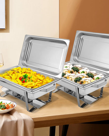 Giantex 2 Packs Chafing Dish 9 Quart Chafter Dishes Stainless Steel