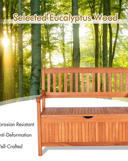 Giantex Patio Bench with Storage, Outdoor Deck Box with Seating for Pool Front Porch Garden Lawn Decor