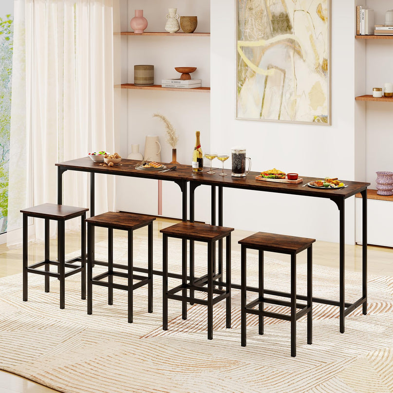 Giantex Dining Table Set 47.5" Rectangular Pub Table with 2 Stools