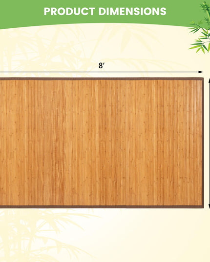 Giantex 5’ x 8’ Bamboo Area Rugs - Floor Mat with Anti-Slip Backing, Durable Roll-up Floor Rug, 60” x 96” Indoor Mat Rug