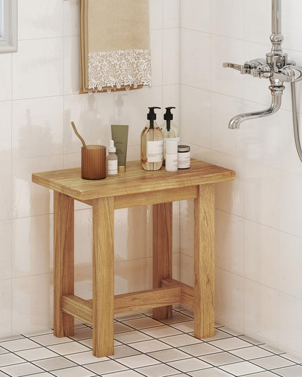 Giantex Teak Shower Bench Stool for Seniors