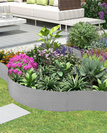 Giantex 6 Pack Galvanized Steel Landscape Edging No Dig Hammer-in Strips with Gloves
