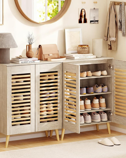 Giantex Shoe Cabinet with 2 Louvered Doors for Entryway