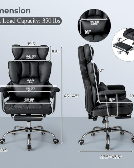 Giantex Office Desk Chair, High Back Executive Office Chair with Foot Rest and Lumbar Support