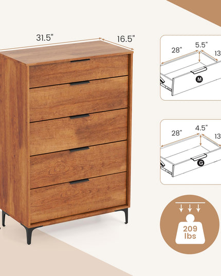 Giantex Wooden Storage Cabinet with Anti-Tip Kit & Sturdy Metal Legs