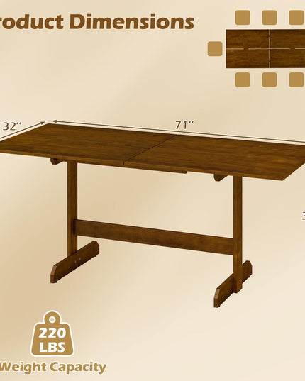 Giantex Table de Salle à Manger 180 cm pour 6-8 Personnes Grande Table de Cuisine