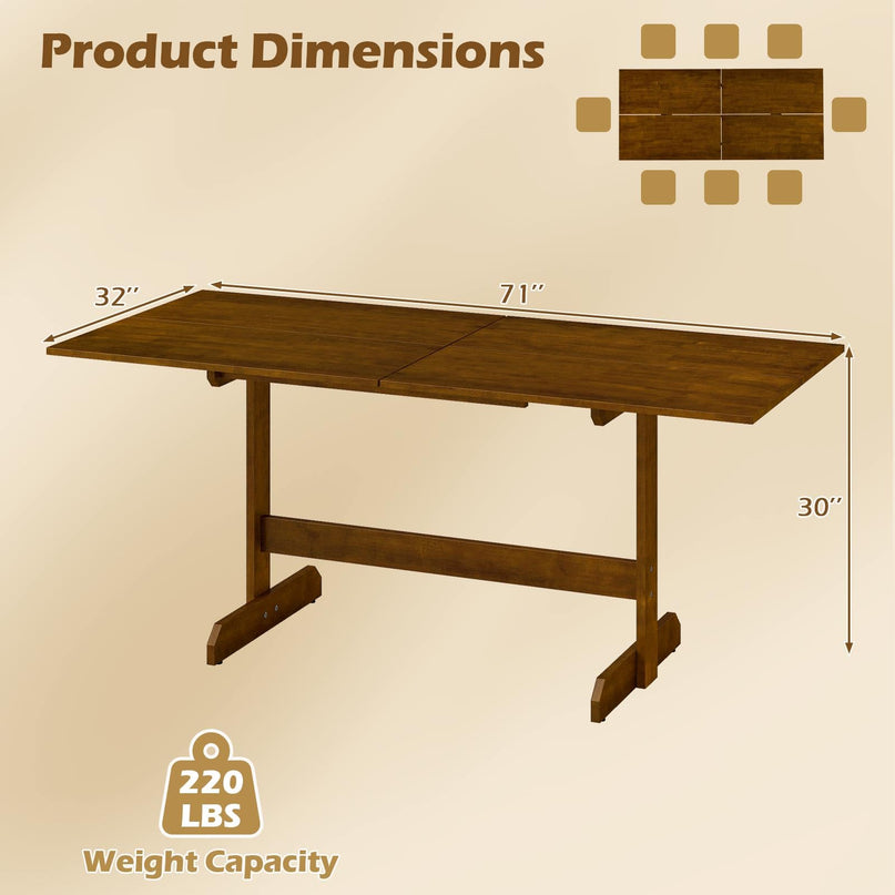 Giantex 71" Dining Table for 6-8 Large Kitchen Table